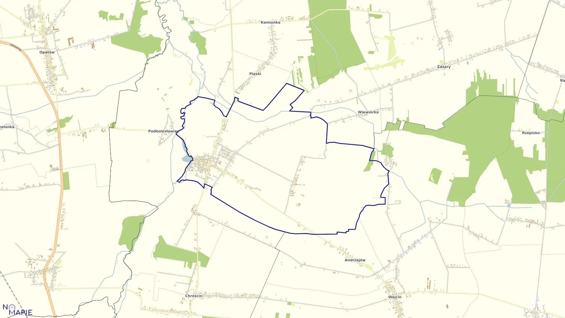 Mapa obrębu BOLESŁAWIEC gmina Bolesławiec powiat wieruszowski